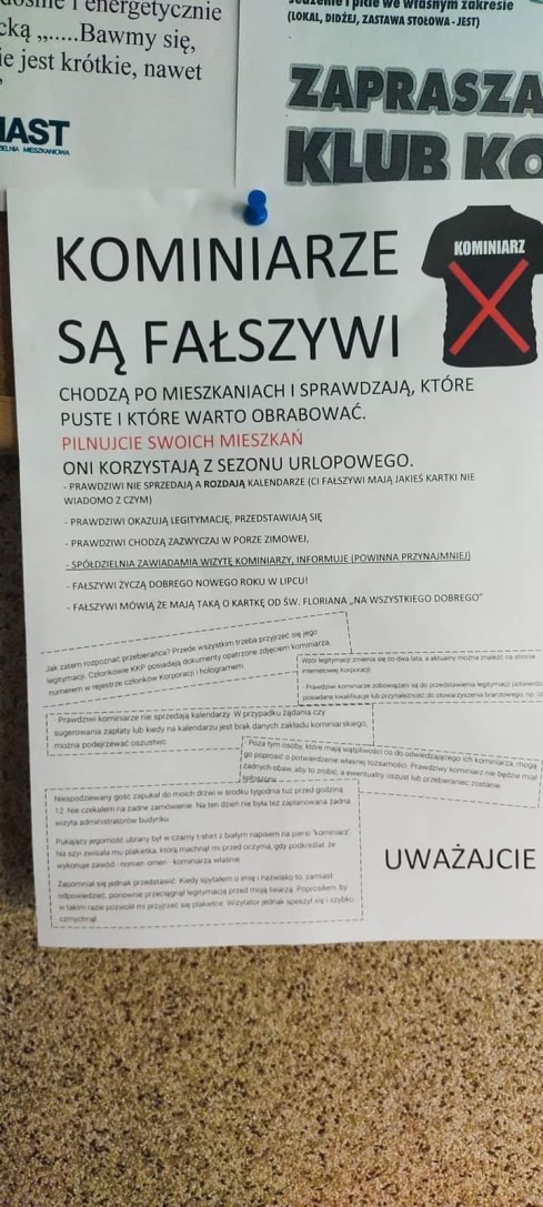 Wrocław: Uwaga na fałszywych kominiarzy. Odwiedzają mieszkańców kilku osiedli, materiały mieszkańców