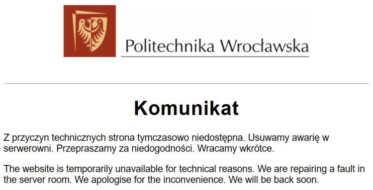 Awaria serwerów na Politechnice Wrocławskiej. Czy uda się je uratować?, Magda Pasiewicz
