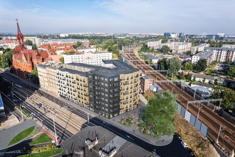 Wrocław: Nowy hotel rośnie przy ulicy Grabiszyńskiej. Będą też usługi, materiały prasowe