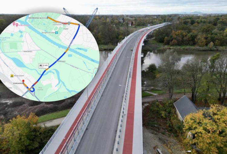 Nie słuchaj nawigacji, bo skończysz w Odrze! Google już kieruje przez Most Olimpijski, a ten jest w budowie!, 