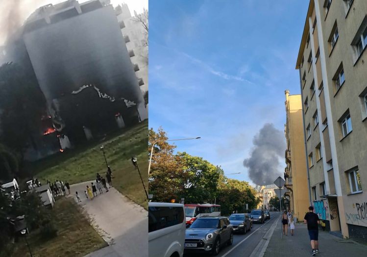 Duży pożar we Wrocławiu. Pali się blok, ludzie są uwięzieni w środku, Emi Ence Pence