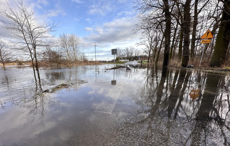 Alarm powodziowy: woda w domach i na podwórkach, rzeka podmywa ulice. Układają worki z piaskiem, Jakub Jurek