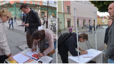 Wrocław: prawica i lewica zbierają podpisy na tym samym skrzyżowaniu [ZDJĘCIA]