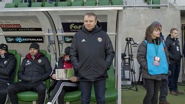 Trenerzy po meczu Śląsk - Sandecja. 