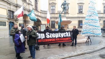 Protest przed Uniwersytetem Wrocławskim. „Uczelnia uhonorowała hitlerowskiego kolaboranta” [ZDJĘCIA]