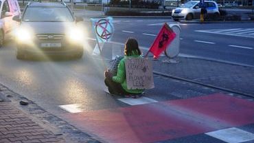 Wrocław: protest ekologicznej aktywistki. Zablokowała pas ruchu na Kozanowie