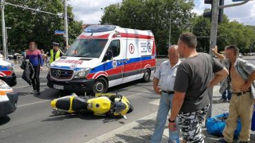 Wrocław: korki po wypadku motocyklisty na Gaju. Jedna osoba ranna