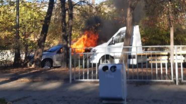 Wrocław: Pożar auta w centrum