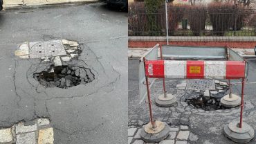 Wrocław: W takiej dziurze można zostawić koło. Po interwencji postawili barierkę