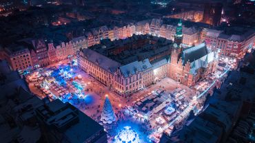 Tak wygląda zimowy Wrocław z drona. Ale tu magicznie!