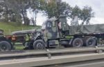 Wypadek ciężarówek wojskowych na A4 pod Wrocławiem