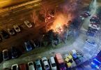 Pożar na parkingu na Kozanowie. Auta spłonęły doszczętnie