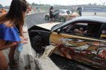 Stłuczka podczas driftingu na Stadionie Wrocław. Drogie auta zniszczone [ZDJĘCIA], 