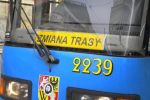 Wykolejenie tramwaju w drodze na Tarnogaj. Komunikacja zastępcza, 