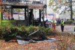 Na Biskupinie palił się tramwaj. Pożar wybuchł po zderzeniu z ciężarówką [ZDJĘCIA, WIDEO], bas