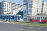 Wykolejenie zabytkowego tramwaju zablokowało plac Strzegomski, Przybylska
