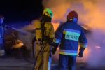 Nocny pożar samochodu. Zdjęcia z akcji strażaków, OSP Żórawina