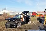 Wypadek na DK8 Wrocław - Łagiewniki. Kierująca osobówką nie ustąpiła pierwszeństwa przejazdu, KMP Wrocław