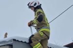 Pod Wrocławiem kura... przymarzła do dachu. Na pomoc wezwano strażaków!, OSP Pustków Żurawski