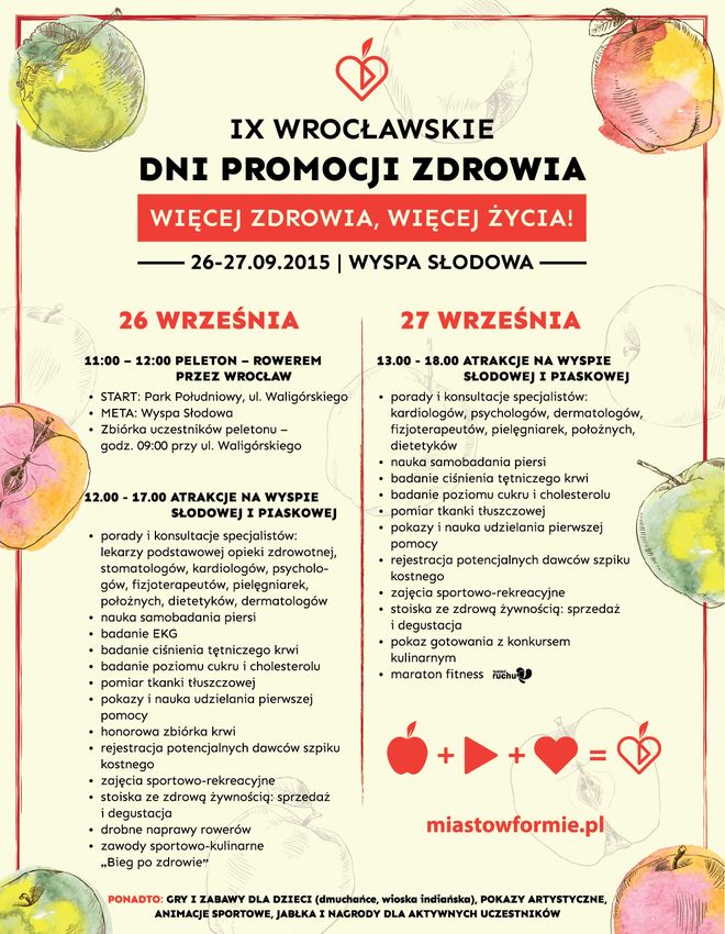 Wrocławskie Dni Promocji Zdrowia: darmowe porady lekarzy, pokazy, promocje..., mat. organizatora