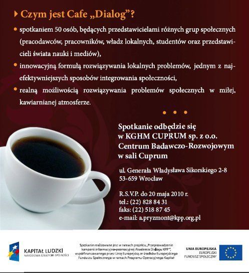 Cafe Dialog we Wrocławiu: Dialog ma sens, materiały prasowe
