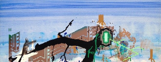 W obrazach Eweliny Sośniak wykorzystane są motywy z pierwszych gier komputerowych Commodore 64 i Atari