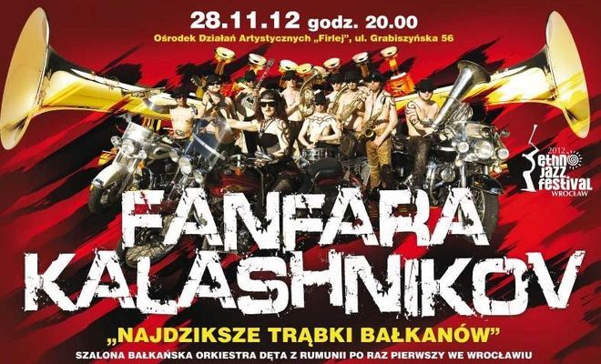 Zmiana miejsca koncertu Fanfara Kalashnikov , materiały organizatora 
