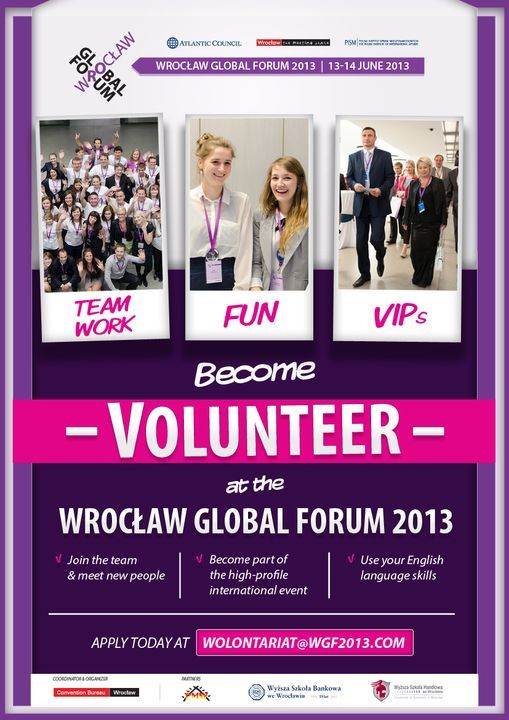 Zostań wolontariuszem festiwalu Wrocław Global Forum, materiały organizatora