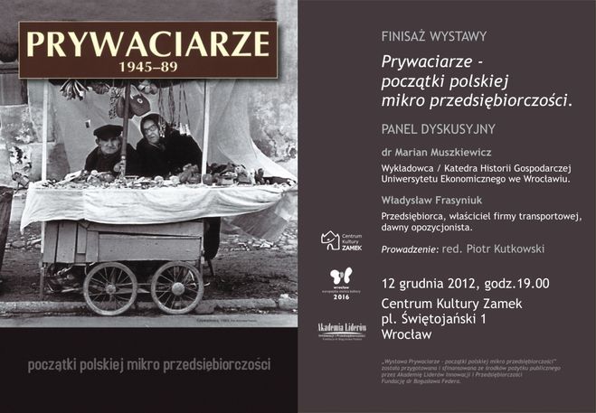 Na finisażu wystawy podyskutujesz z Władysławem Frasyniukiem o gospodarce, materiały organizatora