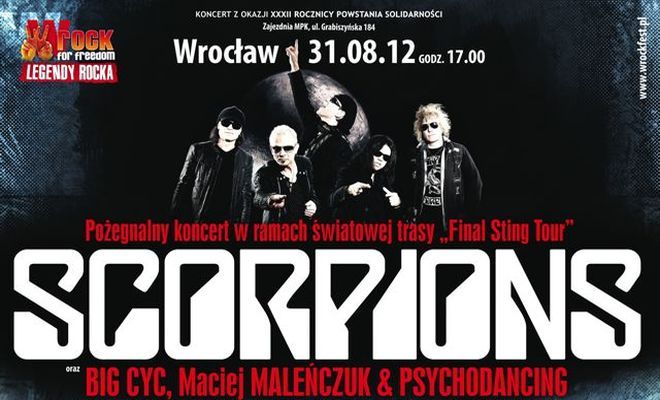 Dodatkowe bilety na wrocławski koncert Scorpions, materiały organizatora