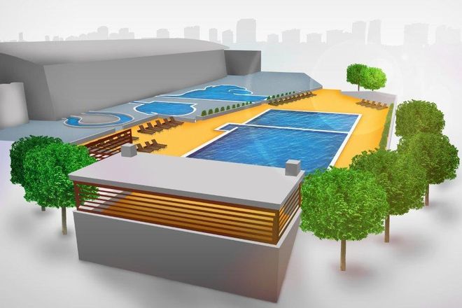 Za 2,6 mln złotych w Aquaparku powstanie zewnętrzny basen z podgrzewaną wodą [WIZUALIZACJE], mat. Aquapark Wrocław