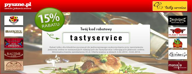 Jedzenie z eksluzywnych restauracji z dowozem – czyli oferta TASTY SERVICE na pyszne.pl, mat. prasowe