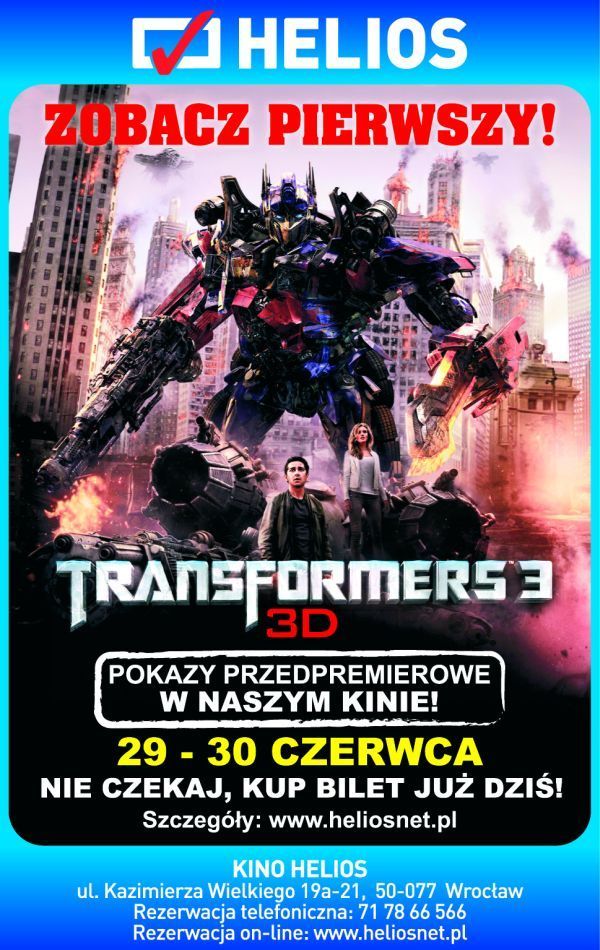 Przedpremierowe pokazy „Transformers 3” 3D - BILETY! , materiały prasowe