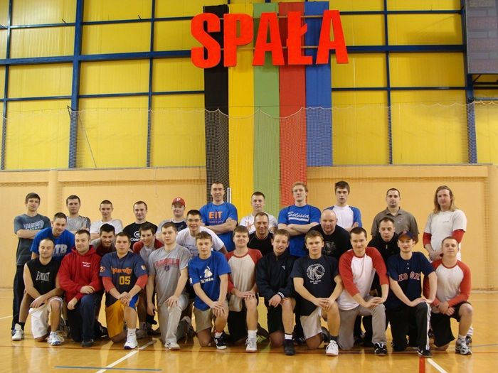 Kandydaci do gry w reprezentacji Polski podczas obozu w Spale.