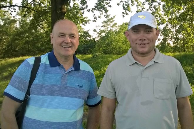 Duet trenerski Ślęzy Algirdas Paulauskas (z lewej) i Arkadiusz Rusin