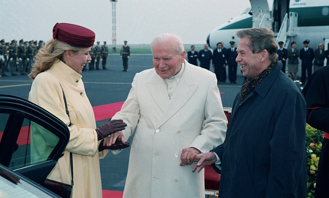 Powitanie papieża Jana Pawła II w Pradze, 21 kwietnia 1997
