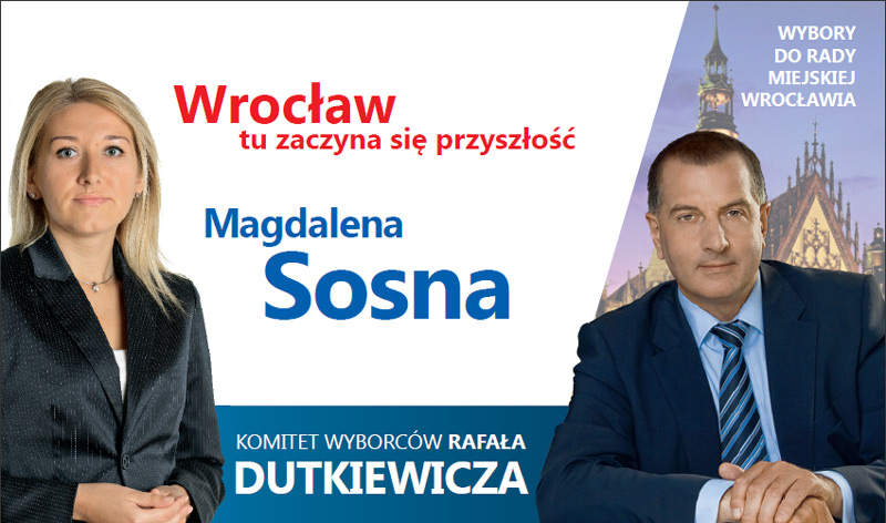 Magdalena Sosna startowała w wyborach do Rady Miejskiej Wrocławia w 2010 roku