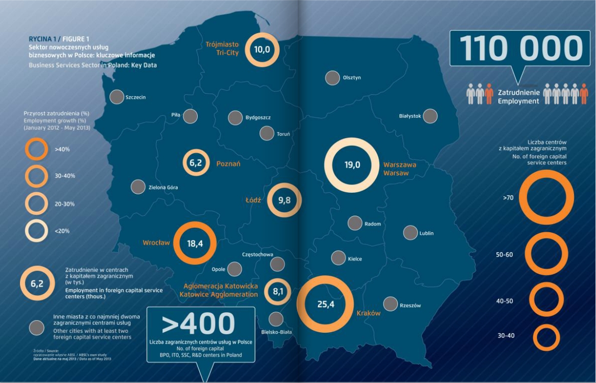 Wrocław coraz jaśniejszym punktem na mapie usług biznesowych. Nie tylko w Polsce, ale i na świecie, ABSL