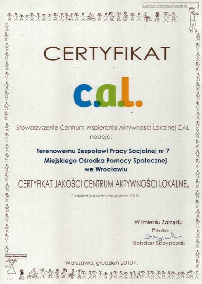 Certyfikat Jakości dla Pomocy Społecznej, 0