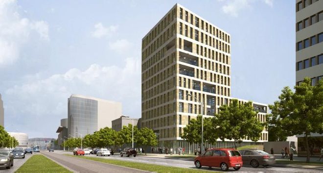 Będzie nowy 11 piętrowy budynek przy Powstańców Śląskich dla Izby Skarbowej, AA_STUDIO