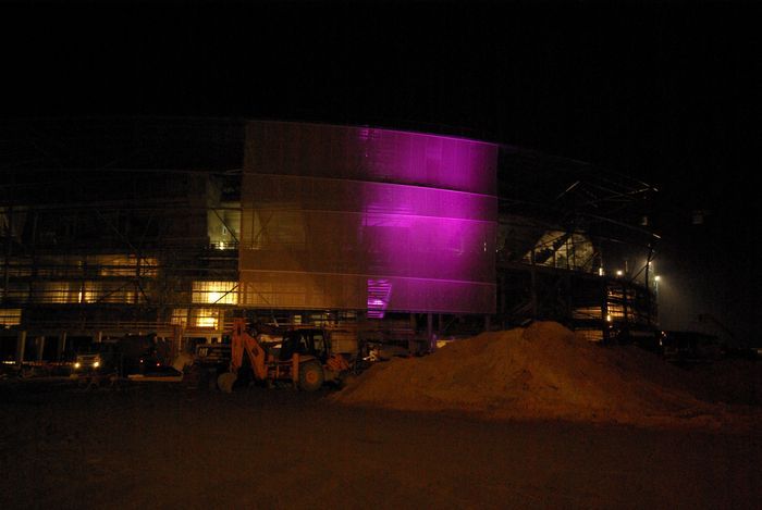 Stadion na Pilczycach już się świeci, Wroclaw 2012
