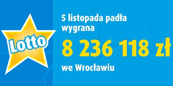 Wrocławianin wygrał ponad 8 milionów złotych w Lotto! Kupon nadał w centrum miasta, mat. prasowe