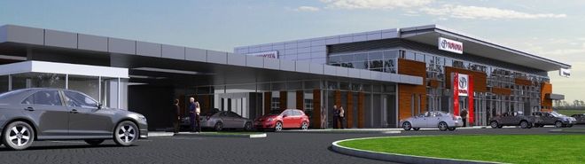 Tak będzie wyglądać jeden z największych w Polsce salonów Toyoty, mat. inwestora
