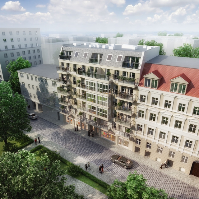 Najnowsze wizualizacje budynku, który stanie między śródmiejskimi kamienicami, mat. inwestora/i2development.pl
