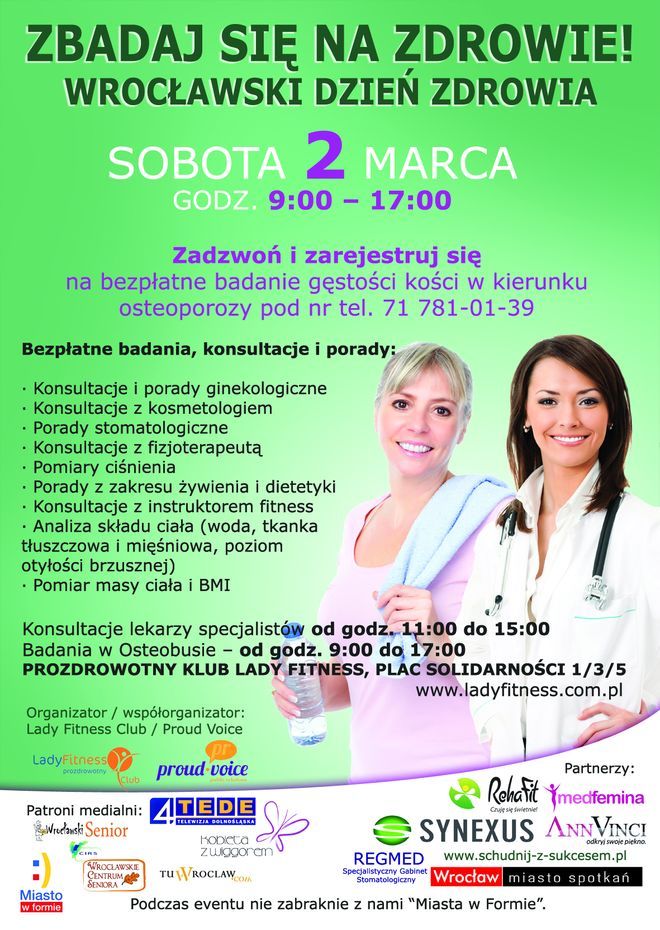 Wrocławski Dzień Zdrowia zaplanowano na 2 marca